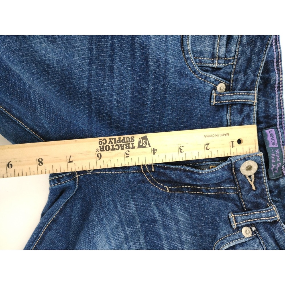 Levis 511 Slim Girls Blue Stretch Straight Denim Jeans Pants Sz 14R - Picture 7 of 10